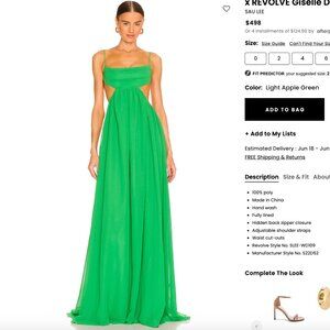 Sau Lee x REVOLVE / Giselle Dress / Light Green Apple / Size 2